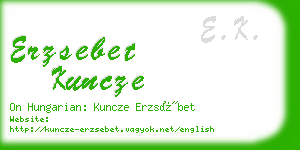 erzsebet kuncze business card